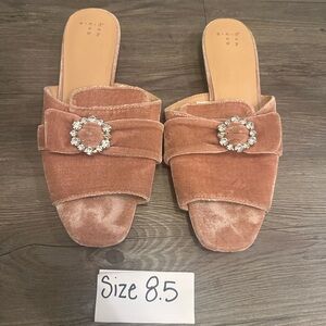 A New Day Pink Velvet Faux suede size 8.5 coquette cottage‎ business career